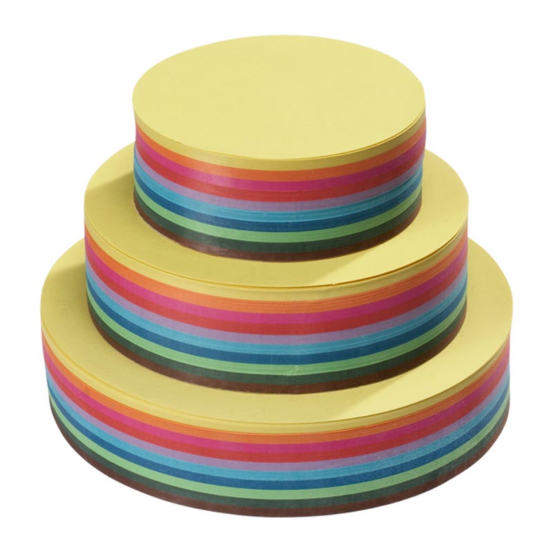 Round Folding Paper 20cm Diameter 500 Sheets - 60 g - 10 Assorted colours image