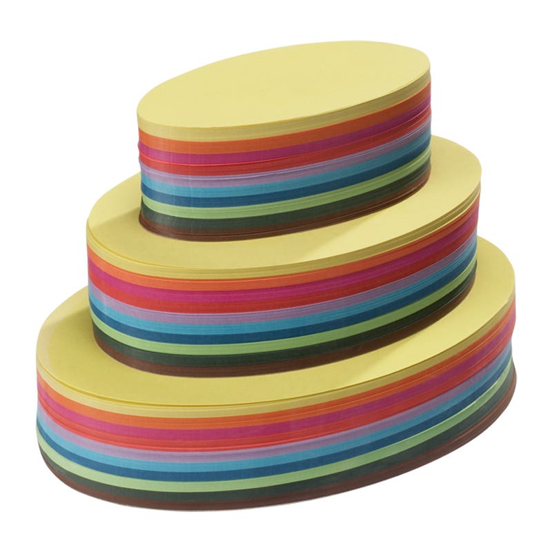 Oval Folding Paper 16x20cm 500 Sheets - 60 g - 10 Assorted colours image