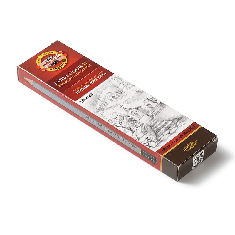 Koh-I-Noor Pencils Graphite 3H Medium Hard Lacquered Box of 12 image