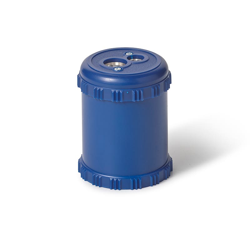 Dual Pencil Sharpener for coloured Pencils 2 Holes - Blue image