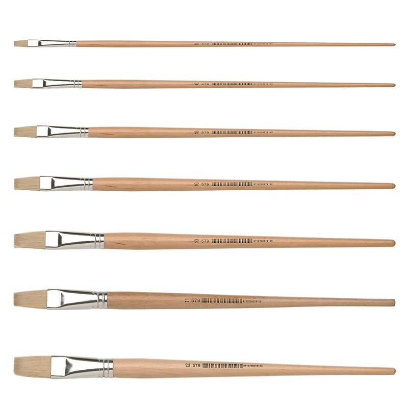 Paint Brush Flat Boar Bristle Medium Soft #10/18 mm x 34 cm image