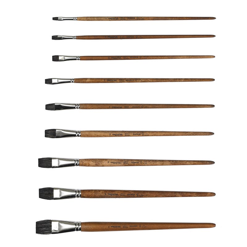 Paint Brush Flat Polecat Hair #10 / 10 mm x 30 cm image