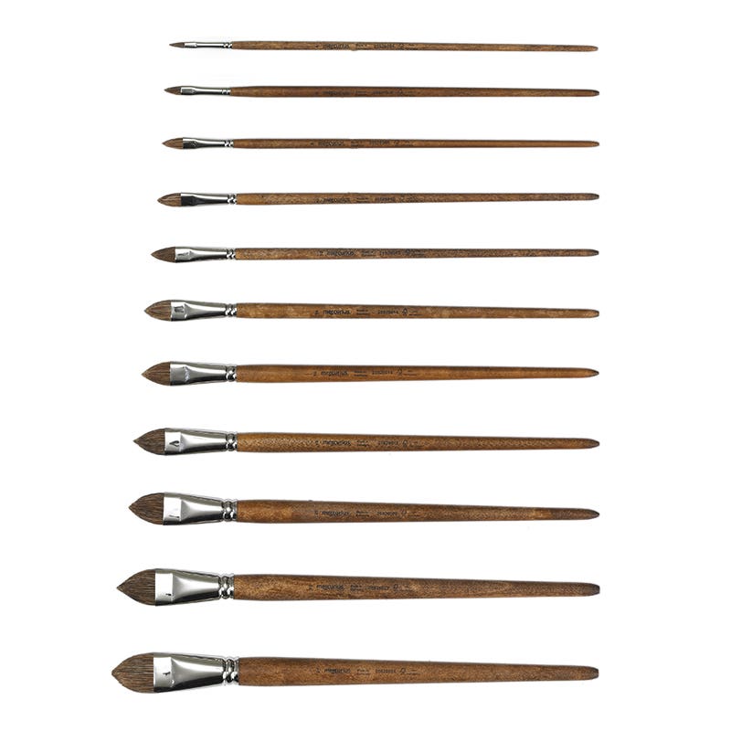 Paint Brush Cow Hair w/  Cat Tongue Tip #24 / 24 mm x 32.5 cm image
