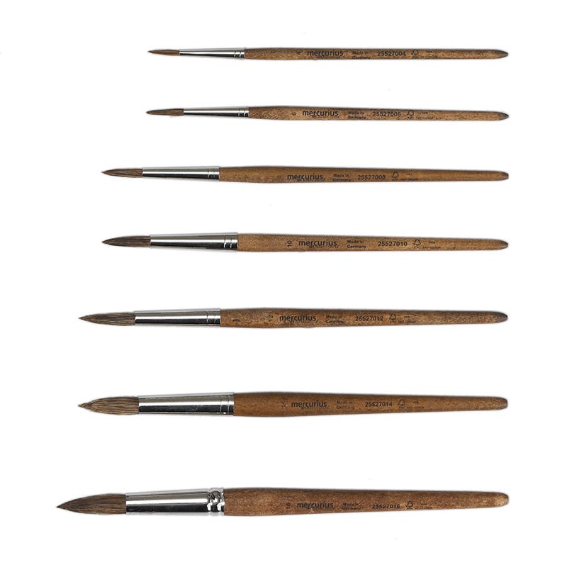 Paint Brush Cow Hair Round Tip #02 / 02 mm x 17 cm image