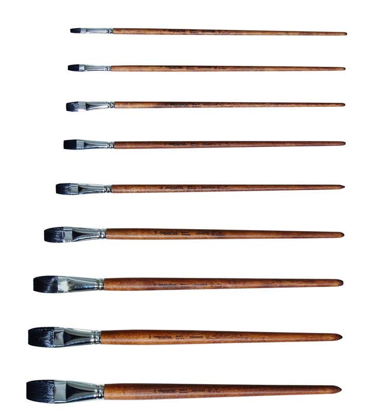 Paint Brush Flat Synthetic Polecat Hair #18 / 18mm x 30cm image