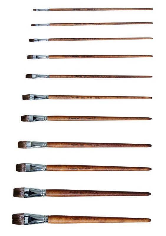 Paint Brush Flat Synthetic Cow Hair #24 / 24mm x 30cm image