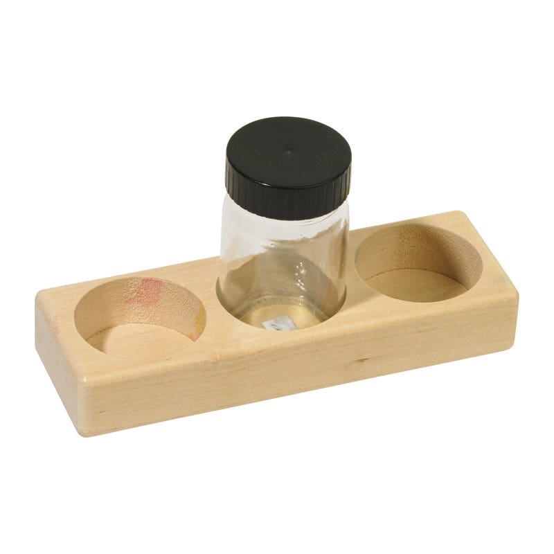 Wooden Holder for 3 Paint Jars w/ Lids 100 ml image