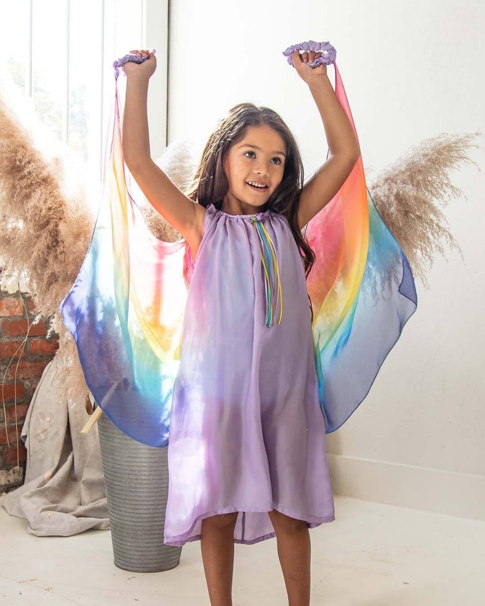 Sarah's Silks Fairy Dress - Lavender/Rainbow image