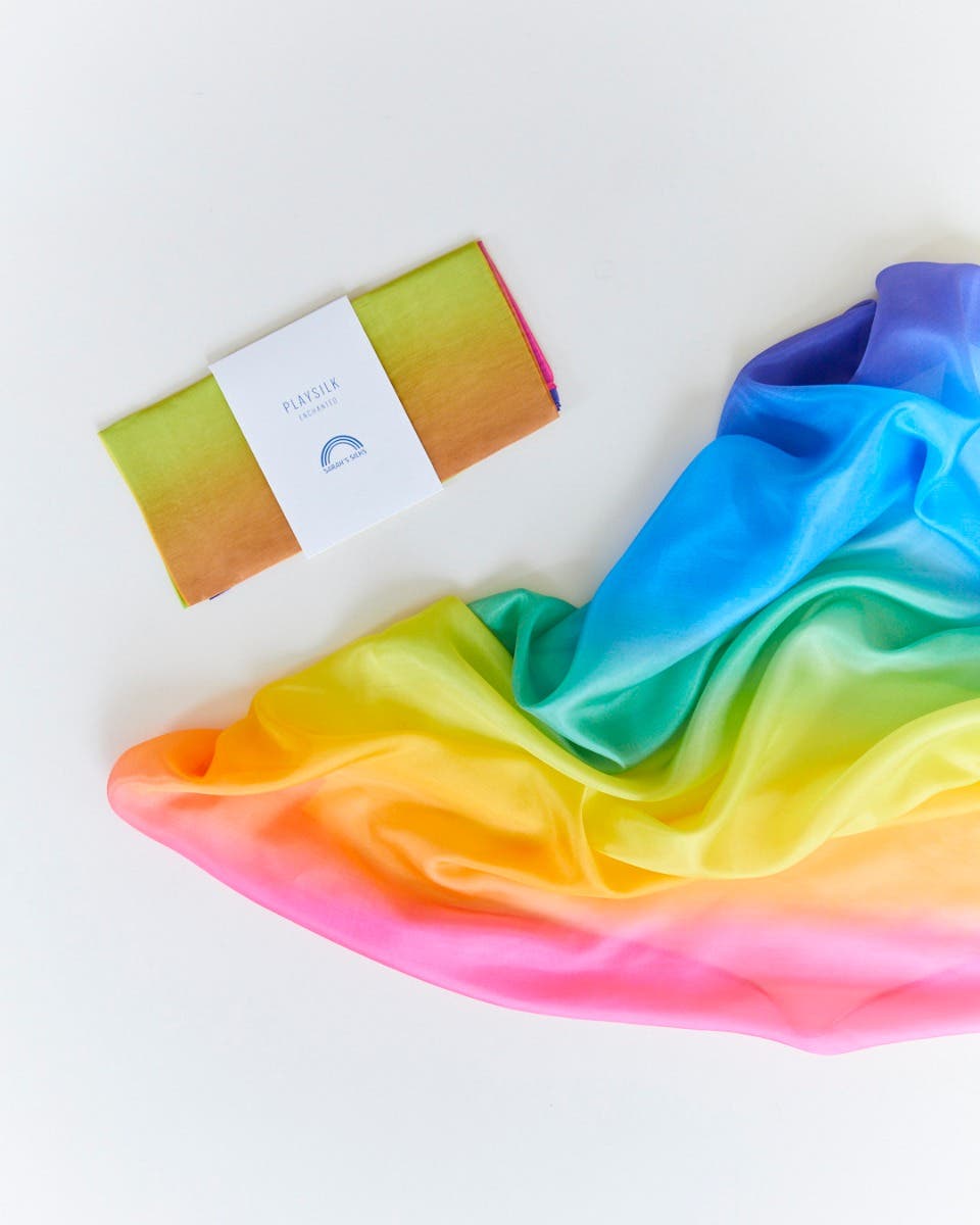 Sarah's Silks Enchanted Playsilks 90x90 cm  - Rainbow image