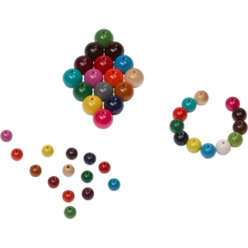 Wooden beads lacquered 12 mm - various colours image