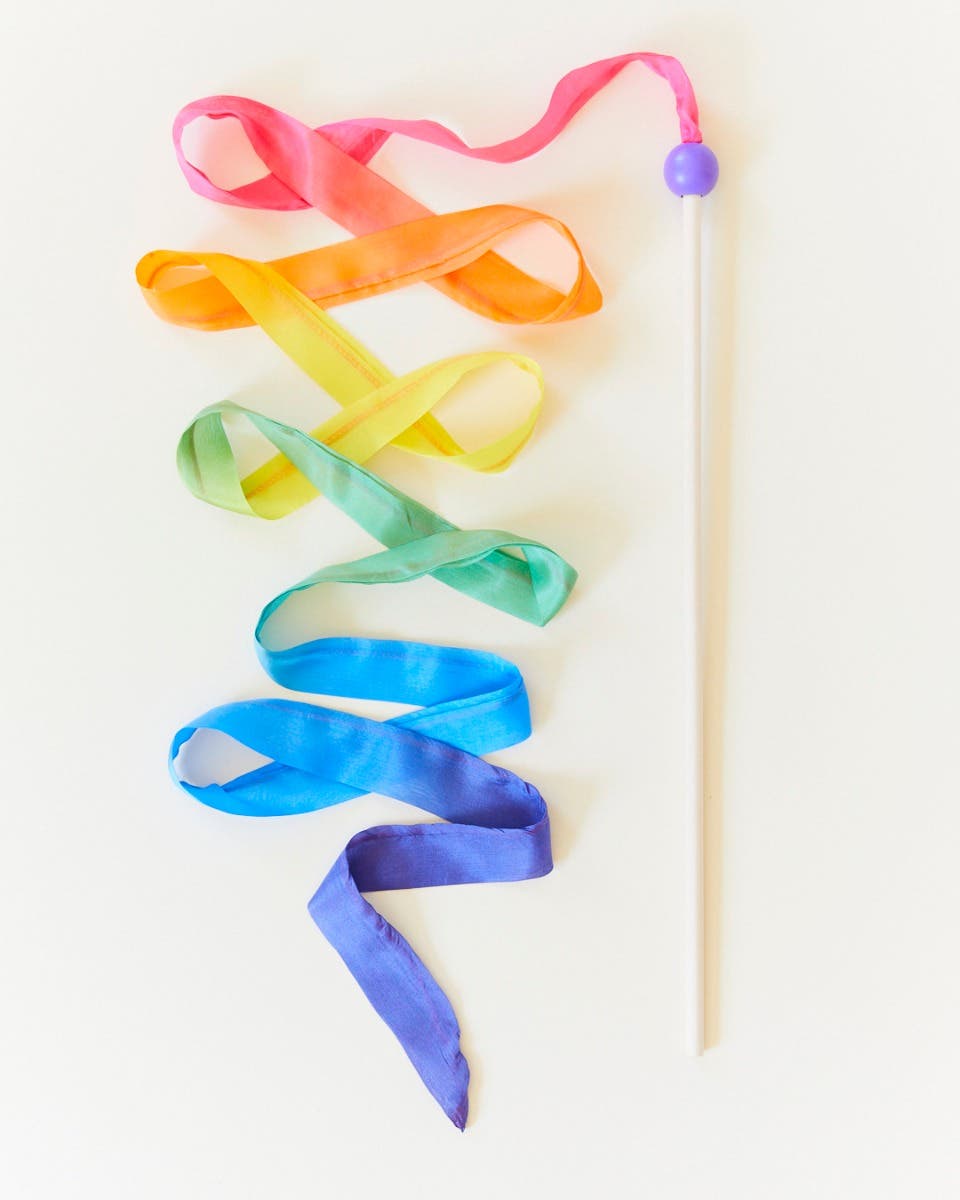 Sarah's Silks Streamer - Rainbow with Ball image