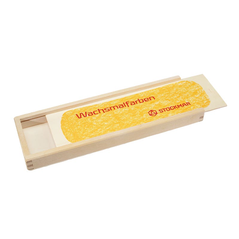 Stockmar Empty Wooden Box for 24 Wax Crayon Sticks or Blocks image