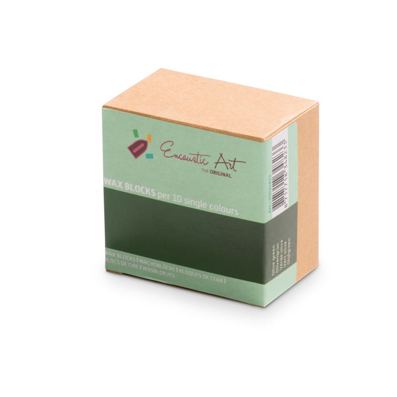 Encaustic Art 10x1 Wax Block - Olive green image