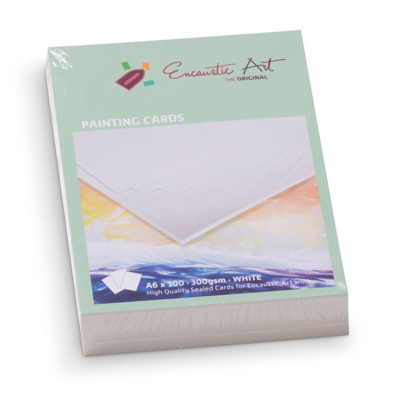 Encaustic Art Painting Cards A6 - white image