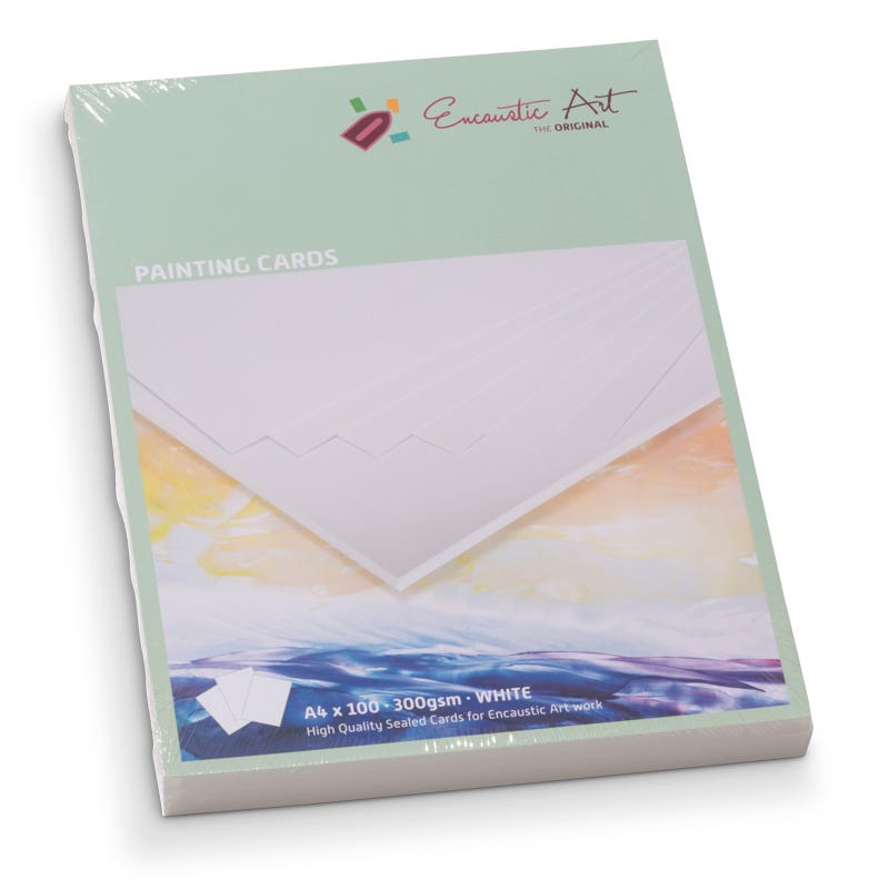 Encaustic Art Painting Cards A4 - white image