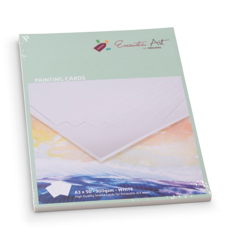 Encaustic Art Painting Cards A3 - white image