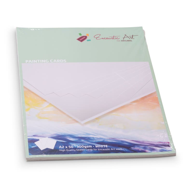 Encaustic Art Painting Cards A2 - white image