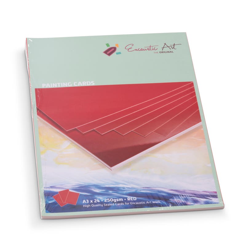 Encaustic Art Painting Cards A3 - red image
