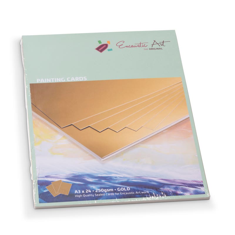Encaustic Art Painting Cards A3 - gold image
