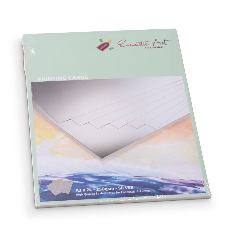 Encaustic Art Painting Cards A3 - silver image