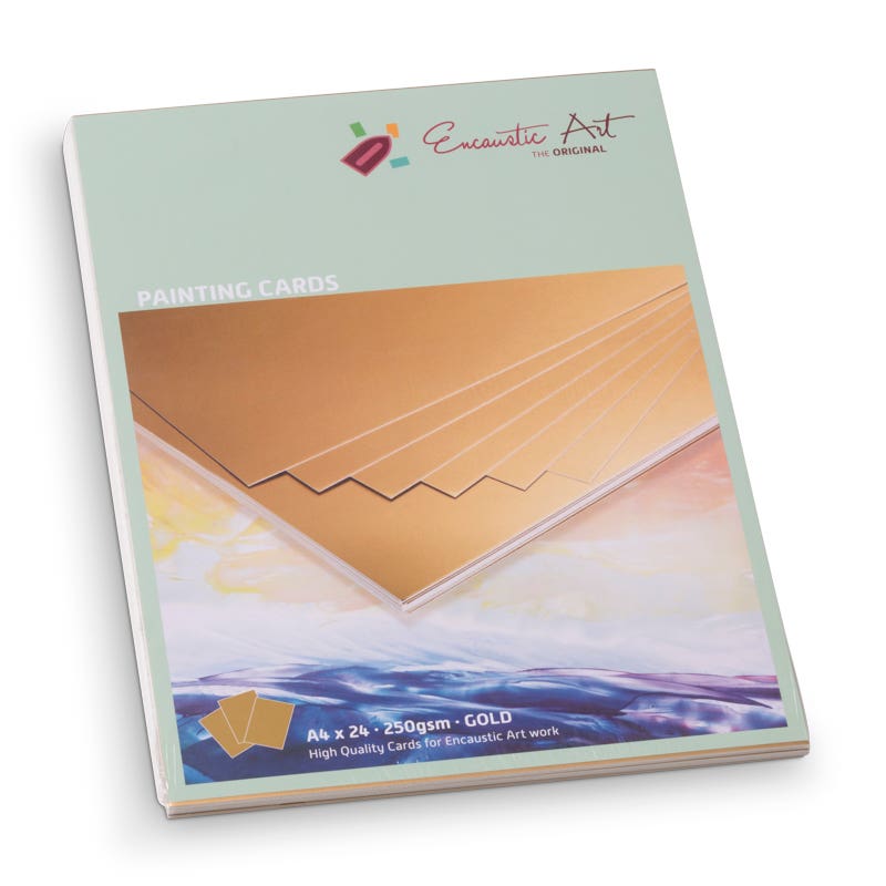 Encaustic Art Painting Cards A4 - gold image