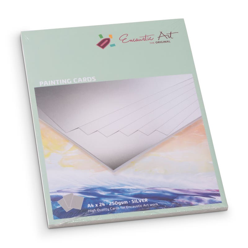 Encaustic Art Painting Cards A4 - silver image