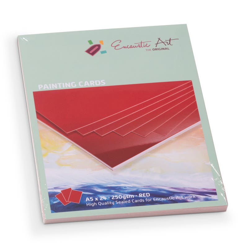 Encaustic Art Painting Cards A5 - red image