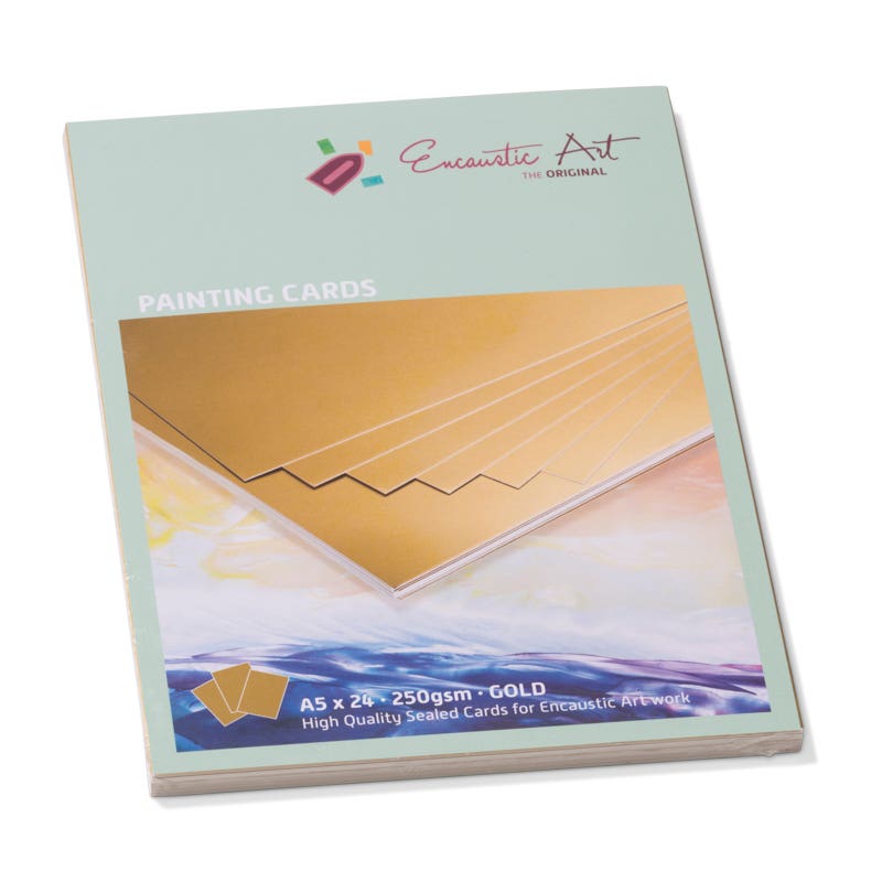 Encaustic Art Painting Cards A5 - gold image