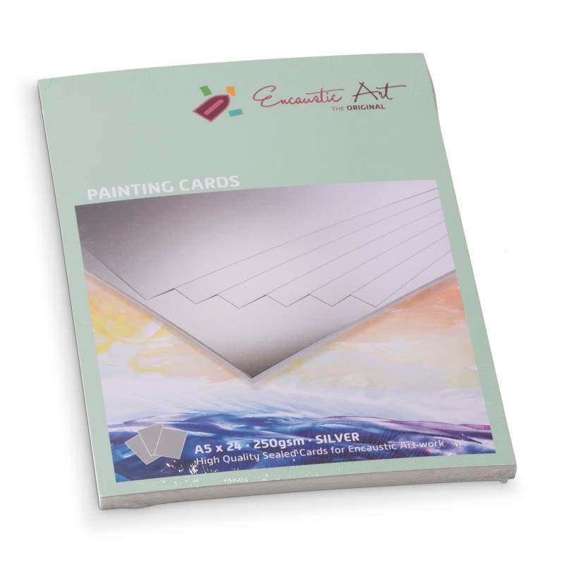 Encaustic Art Painting Cards A5 - silver image