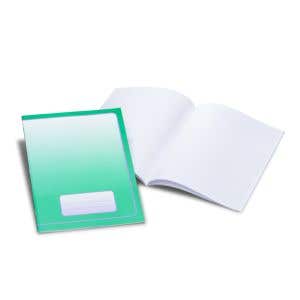 Exercise Book Large 1 Page Blank/1 Page Lined Pack of 25 - Green