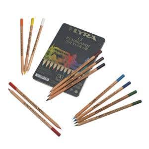 Lyra Pencils Rembrandt Polycolour Tin Case - 12 Assorted colours