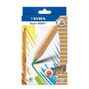 Lyra Pencils Super Ferby Triangular Box - 12 Assorted colours