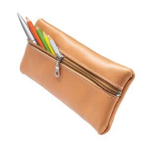 Ruitertassen Leather Pencil Case - Natural