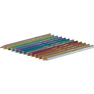 Lyra Pencils Super Ferby Lacquered Triangular - 12 Assorted Metallic colours