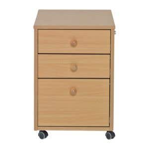 Rolling Cart w/ 3 Drawers & Lock 60x41cm