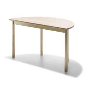 Table ashwood, half round, 140x70 cm, h. 76 cm