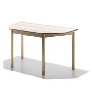 Tafel essen halve achthoek 140x70cm h. 76cm