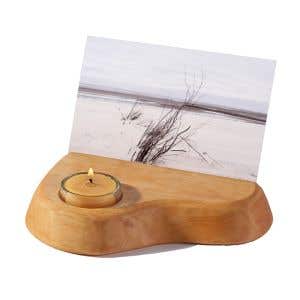 Photo Holder/Postcard Holder w/ Beeswax Tealight Candle