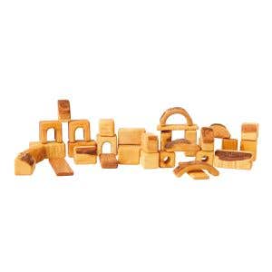 AMS Blocks Handmade Set Small 34 Pieces Alder Wood