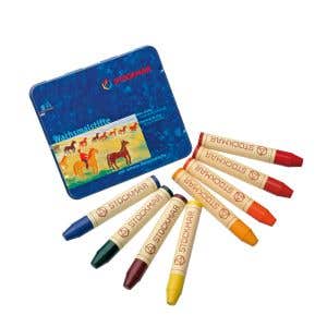 Stockmar Wax Stick Crayons Waldorf Tin Case - 8 Assorted