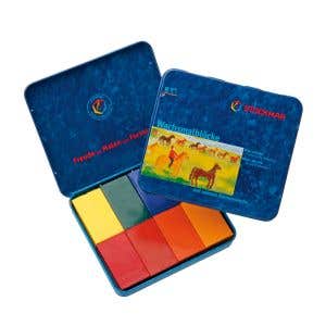 Stockmar Wax Block Crayons Waldorf Tin Case - 8 Assorted