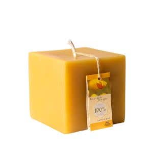 Dipam Cube Candle Big KG 70 x 70 x 70 mm 4 Pieces - Beeswax