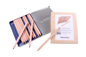 Yorik Colour Pencils Hexagonal Metal Case - 12 Assorted colours